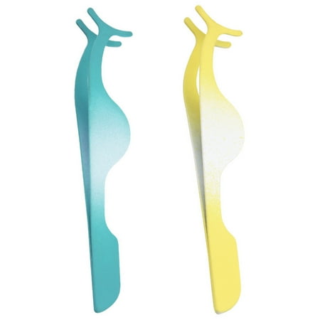 2pcsFalseEyelashCurlersExtensionApplicatorRemoverClipEyebrowEyeLashesTweezersNipperMakeupBeautyTool Style 1 F2168