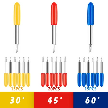 Pcapzz 50pcs 3 Types Cutting Blades Set Replacement 30 45 60 Degree Standard Carving Blades Set Compatible with Most Craft Cutting Machines
Pcapzz 50pcs 3 Types Cutting Blades Set Replacement 30 45 60 Degree Standard Carving Blades Set Compatible with Most Craft Cutting Machines