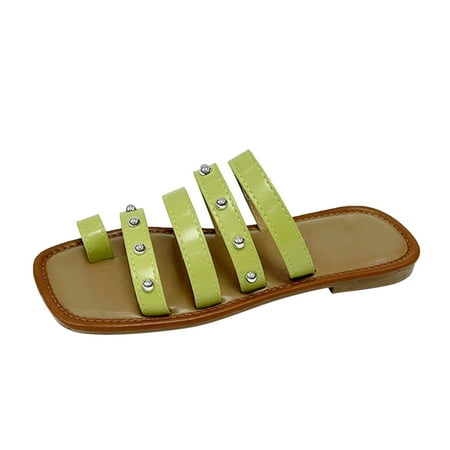 Youmylove Women Slide Slippers Fashion Summer Solid Color Leather Fine Strap Combination Toe Flat Bottom Slippers Leisure Ladies Cozy Daily Walking
Youmylove Women Slide Slippers Fashion Summer Solid Color Leather Fine Strap Combination Toe Flat Bottom Slippers Leisure Ladies Cozy Daily Walking