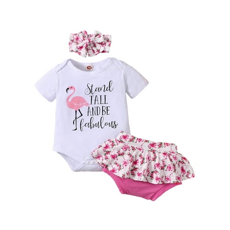 Sunisery Newborn Baby Girls 3Pcs Outfits Short Sleeve Letter Romper + Sunflower Watermelon Printed Shorts + Headband Pink Bird 0-3 Months
Sunisery Newborn Baby Girls 3Pcs Outfits Short Sleeve Letter Romper + Sunflower Watermelon Printed Shorts + Headband Pink Bird 0-3 Months
