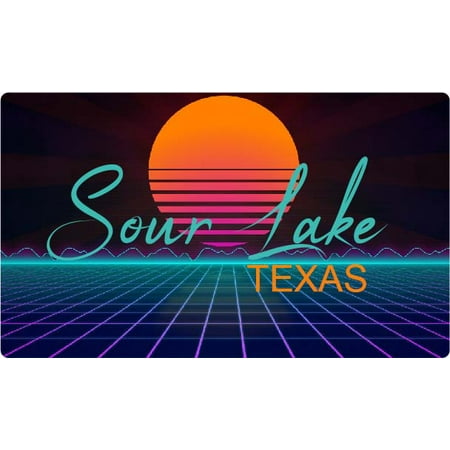 Sour Lake Texas 4 X 2.25-Inch Vinyl Decal Stiker Retro Neon Design