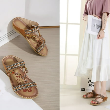Herrnalise Bohemian Flat Flower Rhinestone Sandals Outer Beach Sandals Women Shoes on Sale
Herrnalise Bohemian Flat Flower Rhinestone Sandals Outer Beach Sandals Women Shoes on Sale