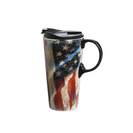 Cypress Ceramic Travel Cup 17 OZ w/Box American Flag