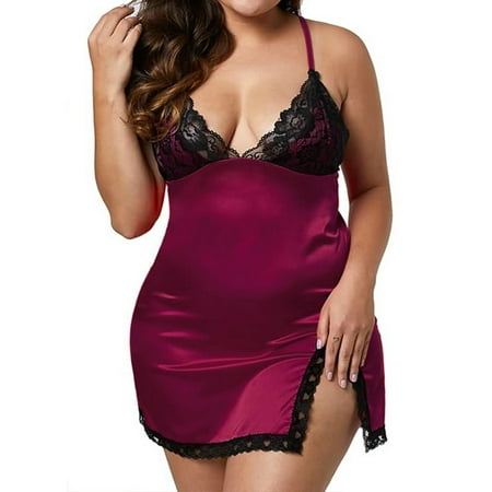 LilyLLL Plus Size Women Sexy Lace Lingerie Babydoll Stain Silk Nightdress Underwear Pajamas
LilyLLL Plus Size Women Sexy Lace Lingerie Babydoll Stain Silk Nightdress Underwear Pajamas