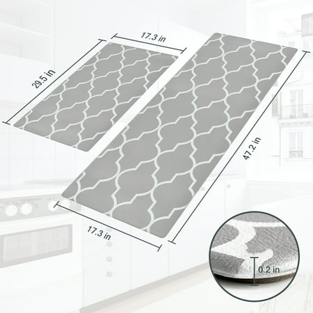 Kitchen Rug Sets WeGuard Anti-fatigue & Non-Slip Kitchen Mat for Kitchen Home Office Laundry (Grey)
Kitchen Rug Sets WeGuard Anti-fatigue & Non-Slip Kitchen Mat for Kitchen Home Office Laundry (Grey)