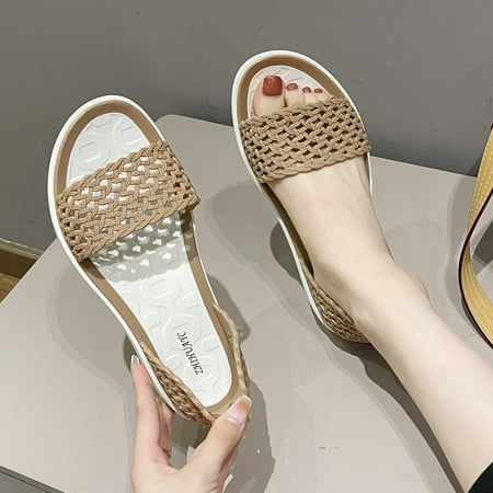 Women‘s Hollow Out Flat Sandals Solid Color Open Toe Lightweight Slip On Shoes Casual Non-slip Slides
Women‘s Hollow Out Flat Sandals Solid Color Open Toe Lightweight Slip On Shoes Casual Non-slip Slides