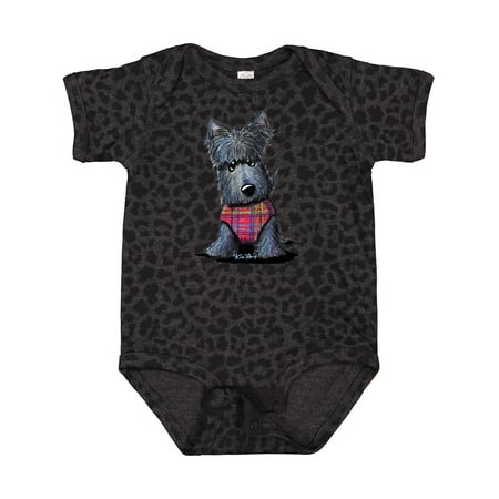 Inktastic Scottie Dog in Plaid Gift Baby Boy or Baby Girl Bodysuit