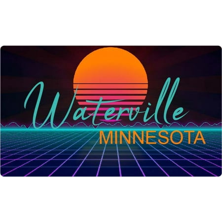Waterville Minnesota 4 X 2.25-Inch Fridge Magnet Retro Neon Design