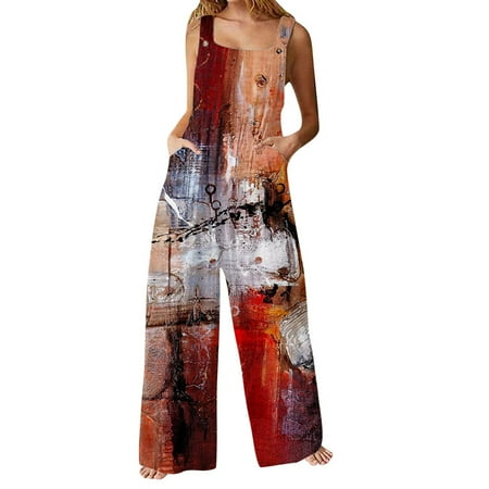 Jumpsuit for Women Casual Cold Shoulder Pants Printing Button Suspender Jumpsuits Wide Pocket Leg Trousers Wine XXL
Jumpsuit for Women Casual Cold Shoulder Pants Printing Button Suspender Jumpsuits Wide Pocket Leg Trousers Wine XXL