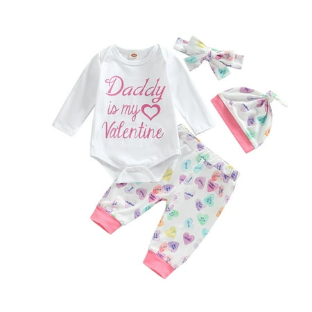 sdghg Baby Girls Pants Set Long Sleeve Letters Print Romper + Heart Print Pants + Headband + Hat
sdghg Baby Girls Pants Set Long Sleeve Letters Print Romper + Heart Print Pants + Headband + Hat