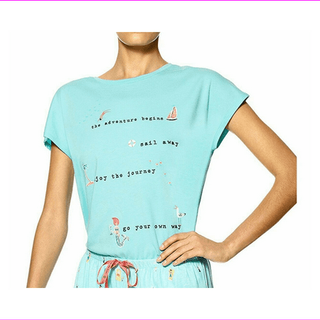 HUE Summer Adventure Pajama Top Blue L
