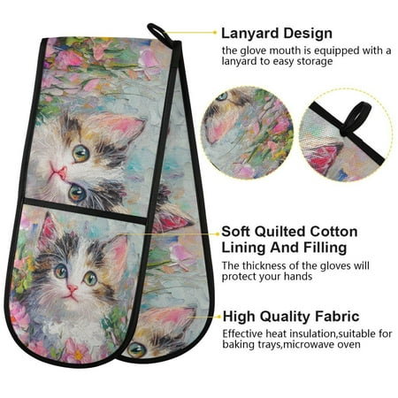 BZSMCE Oven Mitts Whiskered Wonder in Petals Creative Pattern Resistant Kitchen Gloves
BZSMCE Oven Mitts Whiskered Wonder in Petals Creative Pattern Resistant Kitchen Gloves