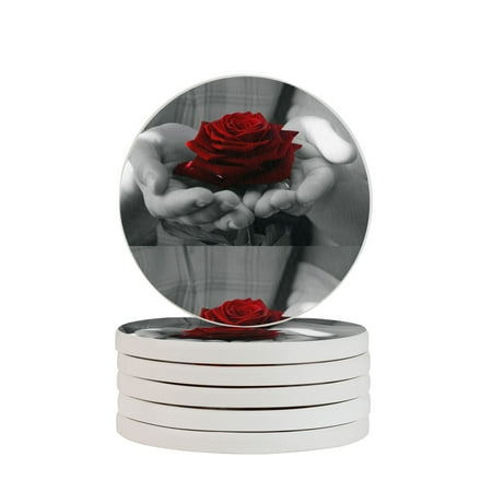 Circular Drink Coasters Set Red Rose Background Beautiful Home Decor Diatomite Heat-Resistant Diatomite Protect Table Countertop
Circular Drink Coasters Set Red Rose Background Beautiful Home Decor Diatomite Heat-Resistant Diatomite Protect Table Countertop