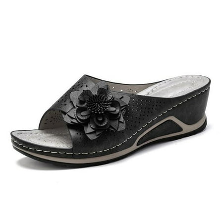YOTAMI Womens Slippers Women Comfy Casual Shoe Open Toe Flat Hollow Flower Wedge Heel Slippers Sandals Black
YOTAMI Womens Slippers Women Comfy Casual Shoe Open Toe Flat Hollow Flower Wedge Heel Slippers Sandals Black