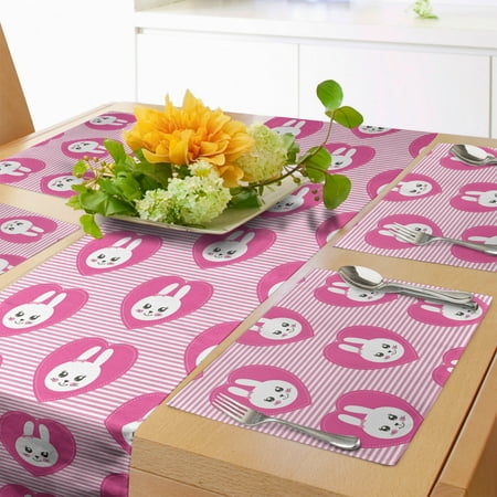 Cartoon Table Runner & Placemats Cartoon Style Little Bunnies Cartoon Along Girl Colors Rabbit Faces Set for Dining Table Decor Placemat 4 pcs + Runner 16 x72 Pink White by Ambesonne
Cartoon Table Runner & Placemats Cartoon Style Little Bunnies Cartoon Along Girl Colors Rabbit Faces Set for Dining Table Decor Placemat 4 pcs + Runner 16 x72 Pink White by Ambesonne