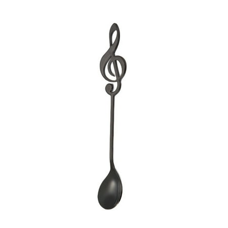 Stainless Steel Titanium-coated Coffee Spoons Musical Note Pattern Stirring Spoon Dessert Scoop Tableware (Black) 
Stainless Steel Titanium-coated Coffee Spoons Musical Note Pattern Stirring Spoon Dessert Scoop Tableware (Black)