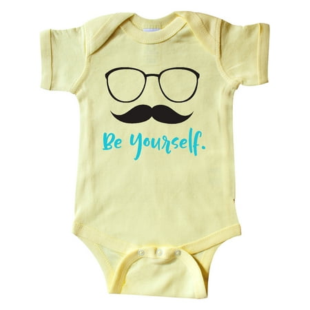 Inktastic Be Yourself Glasses Mustache - Black Blue Gift Baby Boy or Baby Girl Bodysuit
Inktastic Be Yourself Glasses Mustache - Black Blue Gift Baby Boy or Baby Girl Bodysuit