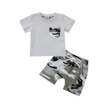 Amuver Toddler Baby Boys Casual Suit Short Sleeve Pocket Tops+Camouflage Printed Short Pants
Amuver Toddler Baby Boys Casual Suit Short Sleeve Pocket Tops+Camouflage Printed Short Pants