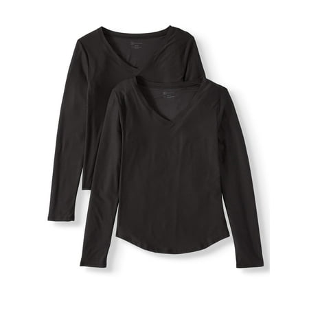 No Boundaries Juniors' Brushed Long-Sleeve V-Neck Tee 2-Pack
