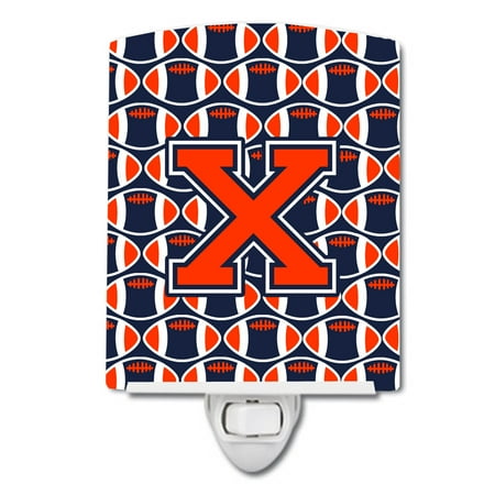 Caroline s Treasures CJ1066-XCNL Letter X Football Orange Blue and white Ceramic Night Light 6x4x3 multicolor
Caroline s Treasures CJ1066-XCNL Letter X Football Orange Blue and white Ceramic Night Light 6x4x3 multicolor