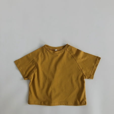 Summer children’s solid color bat sleeve T-shirts for boys and girls with round neck and loose bottoming
Summer children’s solid color bat sleeve T-shirts for boys and girls with round neck and loose bottoming