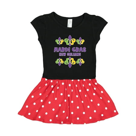 Inktastic Mardi Gras New Orleans with Fleur De Lis Trio Gift Toddler Girl Dress