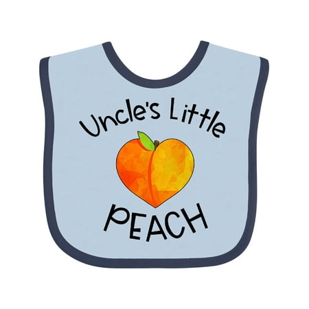 Inktastic Uncle s Little Peach Cute Peach Heart Gift Baby Boy or Baby Girl Bib