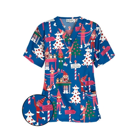Raruxxin Women Scrub Tops Healthcare Nursing Tunic Uniform Christmas Printed Short Sleeve V-Neck Nurses Work Tops Uniform Blouses with Pockets
Raruxxin Women Scrub Tops Healthcare Nursing Tunic Uniform Christmas Printed Short Sleeve V-Neck Nurses Work Tops Uniform Blouses with Pockets
