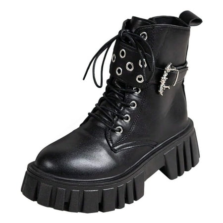 Entyinea Womens Ankle Boots with Heel Work Waterproof Hiking Combat Boots Lace up Low Heel Booties Ankle Boots Black 38
Entyinea Womens Ankle Boots with Heel Work Waterproof Hiking Combat Boots Lace up Low Heel Booties Ankle Boots Black 38