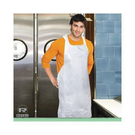 

Poly Apron White 28 in. x 46 in. 100/Pack One Size Fits All 10 Pack/Carton
