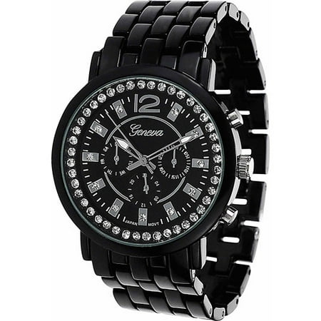 Women's Rhinestone Sub-Dial Link Watch, Stainless Steel