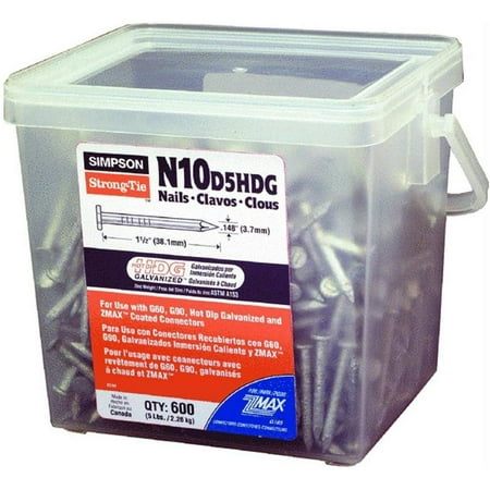 Simpson Strong-Tie N10D5HDG Hdg Nails 1-1/2 5 Lb Box