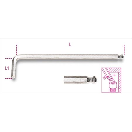 Beta Tools 000961343 96LBP 3 mm. Ball Head Offset Hexagon Key Wrenches- Extra-Long Model
Beta Tools 000961343 96LBP 3 mm. Ball Head Offset Hexagon Key Wrenches- Extra-Long Model
