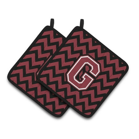 Carolines Treasures CJ1052-GPTHD Letter G Chevron Garnet and Black Pair of Pot Holders 7.5HX7.5W multicolor
Carolines Treasures CJ1052-GPTHD Letter G Chevron Garnet and Black Pair of Pot Holders 7.5HX7.5W multicolor