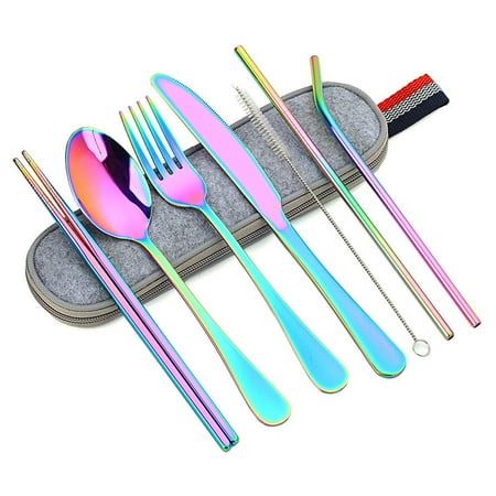 Leeten 8pcs Outdoor Cutlery Set 304 Stainless Steel Spoon Fork Chopsticks Juice Straw with Bag Dinnerware Kitchen Accessories
Leeten 8pcs Outdoor Cutlery Set 304 Stainless Steel Spoon Fork Chopsticks Juice Straw with Bag Dinnerware Kitchen Accessories