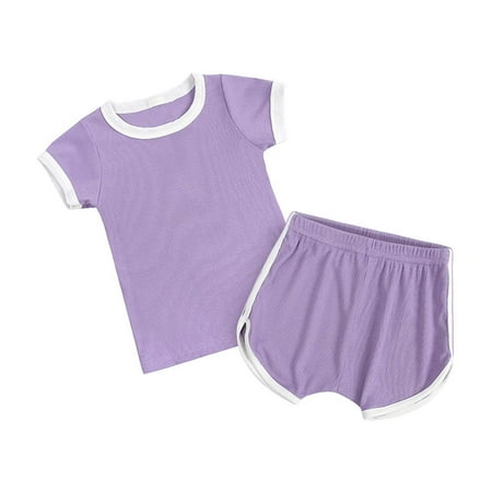 Fesfesfes Toddler Baby Boys Girls Summer Ribbed Short-sleeved Top Shorts Two-piece Set
Fesfesfes Toddler Baby Boys Girls Summer Ribbed Short-sleeved Top Shorts Two-piece Set