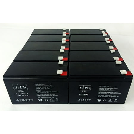 SPS Brand 12V 9Ah Replacement Battery for Exide PW 5125-2200B (Terminal T2) (12 Pack)