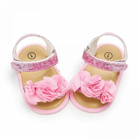Summer Newborn Baby Girl Flower Fashion Soft-soled Non-slip Toddler Sandals Shoes