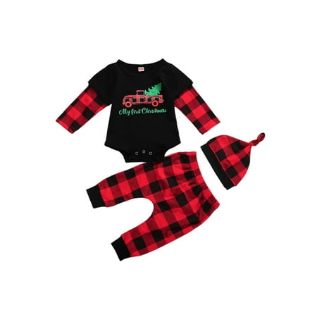 Qtinghua 4Pcs Newborn Baby Boy Girls Christmas Outfits Long Sleeve Romper Top+Plaid Pants+Hat+Headband Clothes Red 9-12 Months
Qtinghua 4Pcs Newborn Baby Boy Girls Christmas Outfits Long Sleeve Romper Top+Plaid Pants+Hat+Headband Clothes Red 9-12 Months