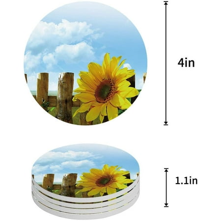 ZHANZZK Sunflower Set of 6 Round Coaster for Drinks Absorbent Ceramic Stone Coasters Cup Mat with Cork Base for Home Kitchen Room Coffee Table Bar Decor
ZHANZZK Sunflower Set of 6 Round Coaster for Drinks Absorbent Ceramic Stone Coasters Cup Mat with Cork Base for Home Kitchen Room Coffee Table Bar Decor