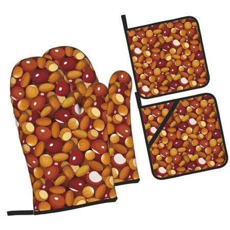 Zeuib Almond Nuts Oven Mitts and Potholders BBQ Gloves Kitchen Oven Glove High Heat Resistant 500 Degree Extra Long Oven Mitts and Potholder with Non-Slip Silicone Surface for Cooking
Zeuib Almond Nuts Oven Mitts and Potholders BBQ Gloves Kitchen Oven Glove High Heat Resistant 500 Degree Extra Long Oven Mitts and Potholder with Non-Slip Silicone Surface for Cooking