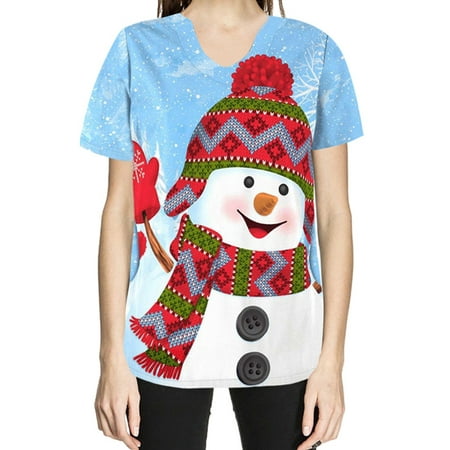 Lumento Christmas Print Casual T-Shirts for Women Loose Scrub Tops Xmas Party Top Shirt Blouses
Lumento Christmas Print Casual T-Shirts for Women Loose Scrub Tops Xmas Party Top Shirt Blouses