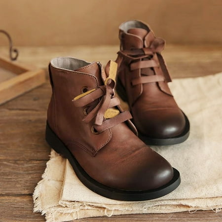 Follure Retro Women Leisure Solid Color Square Heels Lace Up Short Booties Round Toe Shoes
Follure Retro Women Leisure Solid Color Square Heels Lace Up Short Booties Round Toe Shoes