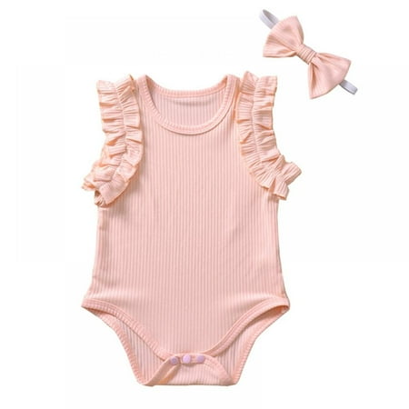 EleaEleanor Fashion Newborn Baby Girls Ruffles Romper Summer Kids Sleeveless Jumpsuit Ribbed Knitted Romper+Headband
EleaEleanor Fashion Newborn Baby Girls Ruffles Romper Summer Kids Sleeveless Jumpsuit Ribbed Knitted Romper+Headband