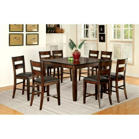 Furniture of America Gibson Bold Counter Height 9 Piece Dining Table Set