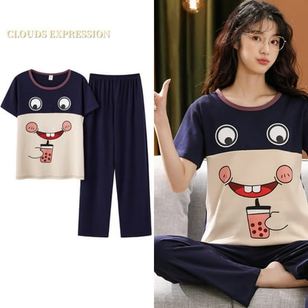 QWZNDZGR Spring Summer Knitted Cotton Cartoon Women s Pajama Sets Short Sleeved Long Pants Plaid Sleepwear Kwaii Nighty 4XL Home Fashion
QWZNDZGR Spring Summer Knitted Cotton Cartoon Women s Pajama Sets Short Sleeved Long Pants Plaid Sleepwear Kwaii Nighty 4XL Home Fashion