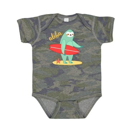 Inktastic Beach Sloth Surfing Aloha Gift Baby Boy or Baby Girl Bodysuit