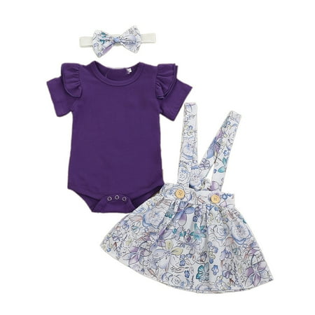 AIMAOMI Toddler Baby Girls Ruffle Romper+Floral Strap Skirt Set Outfits Summer Clothing H
AIMAOMI Toddler Baby Girls Ruffle Romper+Floral Strap Skirt Set Outfits Summer Clothing H