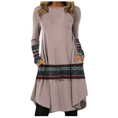 Sayhi Women Casual Dress Boho Print Dress Long Sleeve Round Neck Pullover Loose Pockets Dress Maternity Beaded Dress
Sayhi Women Casual Dress Boho Print Dress Long Sleeve Round Neck Pullover Loose Pockets Dress Maternity Beaded Dress