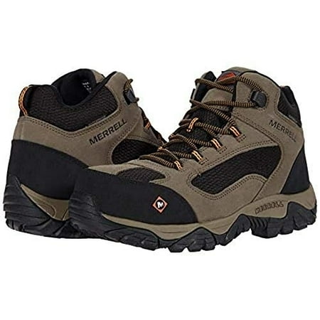 

Merrell Mens Moab Onset Mid Waterproof Comp Toe Walnut Work Boots Wp Ct